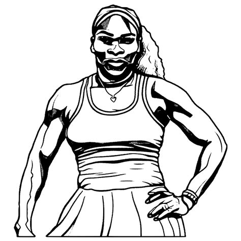 Serena Williams Coloring Page · Creative Fabrica