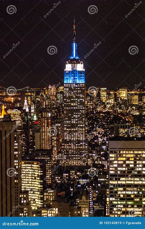 Night View from Rockefeller Center Editorial Stock Image - Image of ...