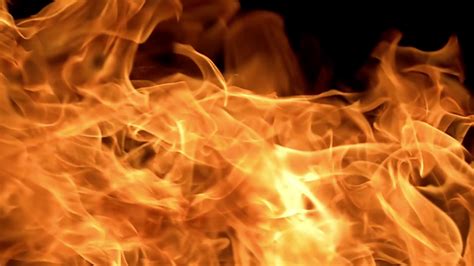 Flames Of Fire On Black Background In Slow Stock Footage SBV-325096621 - Storyblocks