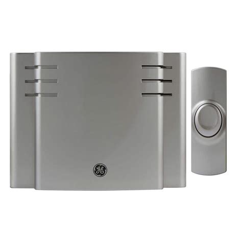 GE Wireless Door Chime with 8 Sounds, Nickel 19303