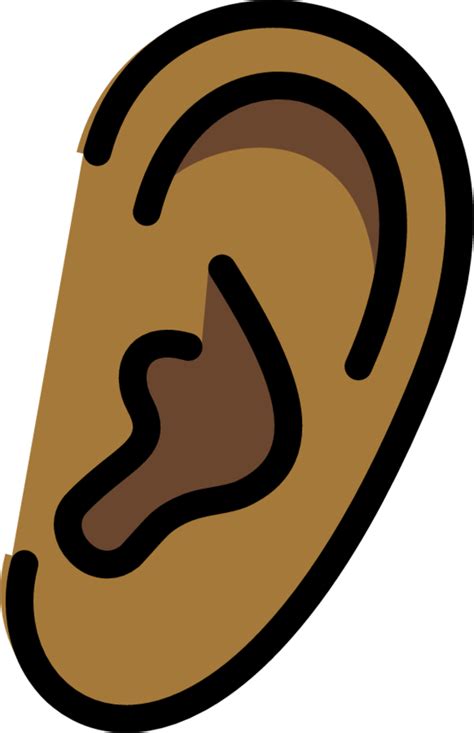 "ear: medium-dark skin tone" Emoji - Download for free – Iconduck