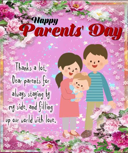 Thanks A Lot Dear Parents. Free Parents' Day eCards, Greeting Cards | 123 Greetings