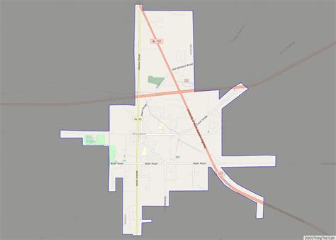 Map of Moulton city, Alabama