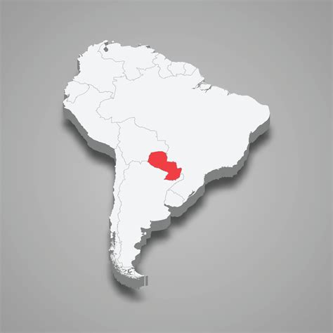 Paraguay country location within South America. 3d map 22803962 Vector Art at Vecteezy