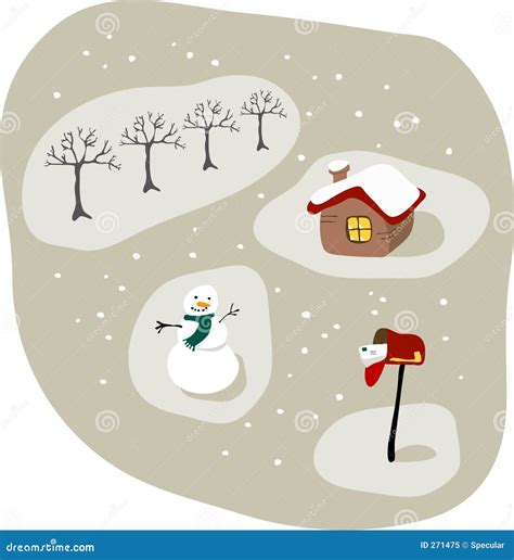 Wintry scene stock illustration. Illustration of clipart - 271475