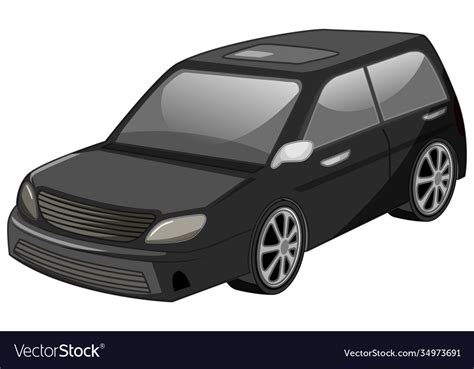 Black car cartoon style isolated on white Vector Image