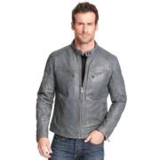 Grey leather jacket outfit bomber biker jackets for mens