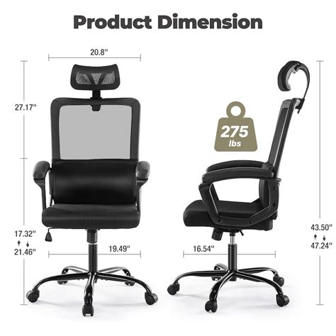 Mesh Office Chair with Adjustable Headrest - Bed Bath & Beyond - 39491361