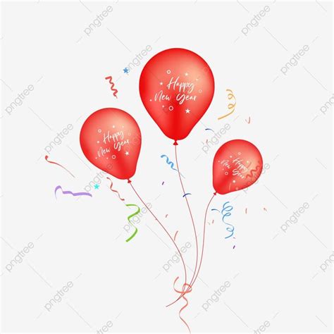 New Year Balloons Vector Hd Images, Happy New Year With Balloons, Happy ...