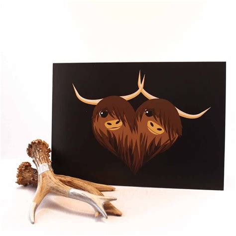 Highland coo greeting card/highland by DeborahDeyDesigns on Etsy