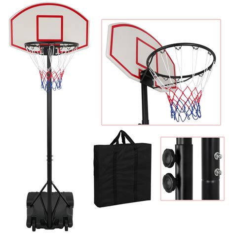 Portable Height Adjustable Basketball Hoop System Basketball Stand Height 5.4ft - 7ft Indoor ...