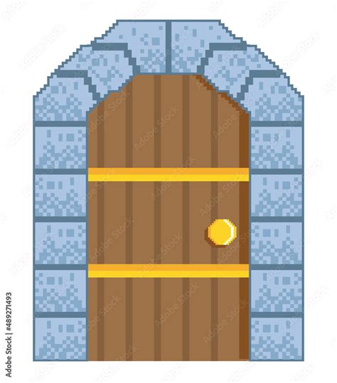 castle door pixel art vector de Stock | Adobe Stock