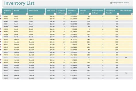 Excel Inventory Management Templates - Microsoft Excel Templates