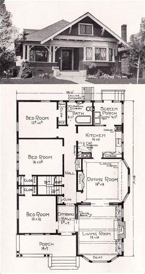 Vintage Craftsman Bungalow House Plans - Nada Home Design