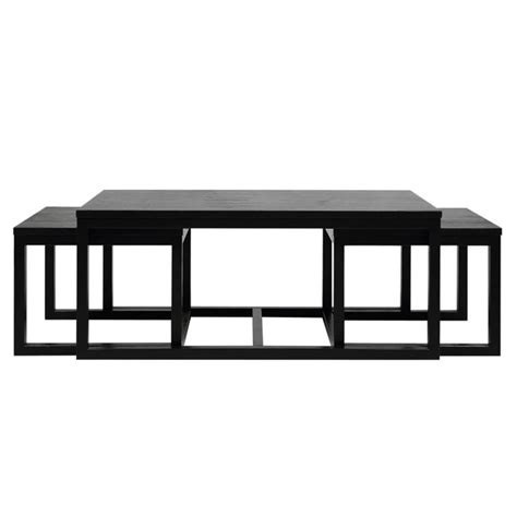 Curb Set of 3 coffee Tables Black Ash Veneer | Coffee Tables | FADS