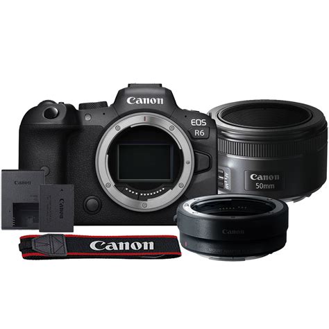 Canon EOS R6 Mirrorless Digital Camera with Canon EF 50mm f/1.8 STM ...