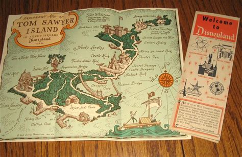 Old Tom Sawyer Island Map Disneyland | Disneyland, Island map, Vintage ...