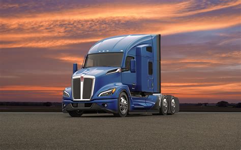 Download wallpapers Kenworth T680, 2021, Front View, Exterior, T680 Next Gen, New Blue T680 ...