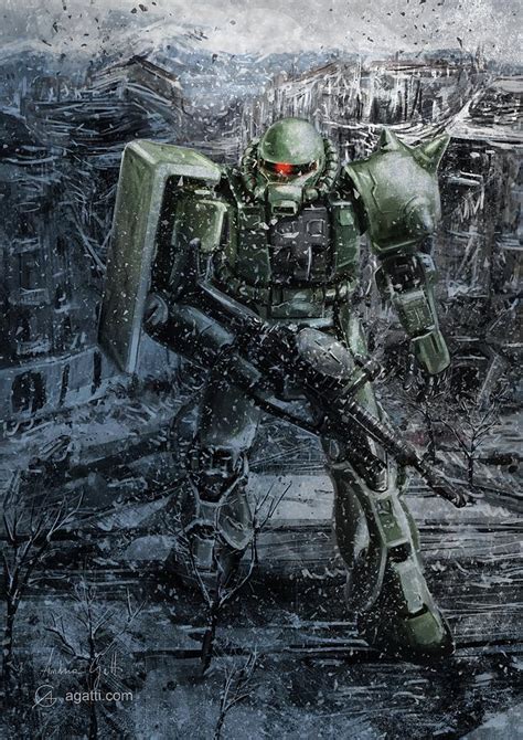 Zaku Digital Art by Andrea Gatti - Pixels