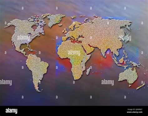World map with the different continents and oceans Stock Photo - Alamy