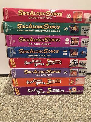 DISNEY SING ALONG Songs VHS Lot Of 8 Tapes Mickey Mouse Ariel, Simba ...