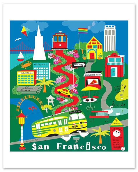 San Francisco Map Art San Francisco Print SF Poster San - Etsy