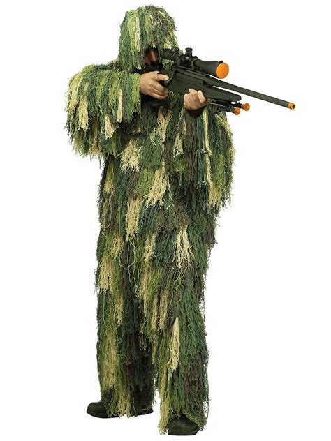 Mens Army Camouflage Military Soldier Ghillie Suit Sniper Fancy Dress Costume