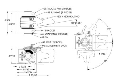 455 /Part #10001017 (Model #455A)Hinge Assembly | Premier Manufacturing