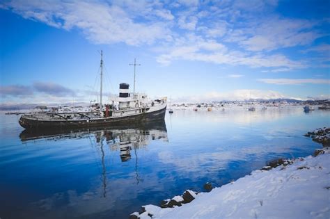 View of beautiful ushuaia in winter. | Premium Photo