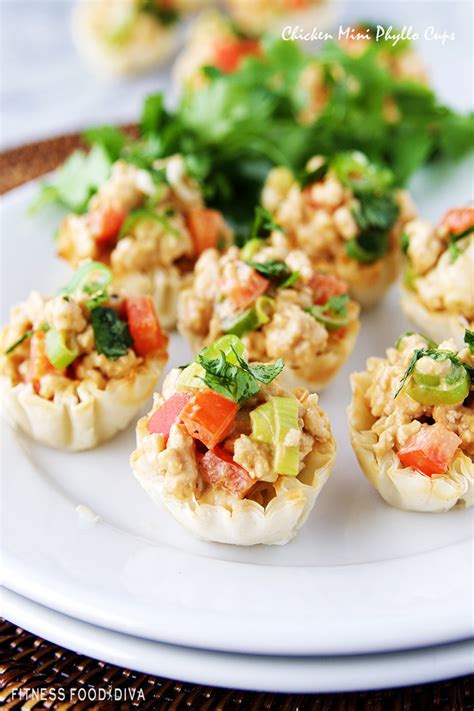 Chicken Mini Phyllo Cups | Fitness Food Diva