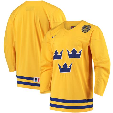 Nike Sweden Hockey Maize 2018 Winter Olympics IIHF Replica Jersey