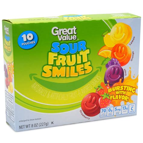 Great Value Sour Fruit Smiles, 10 Count - Walmart.com