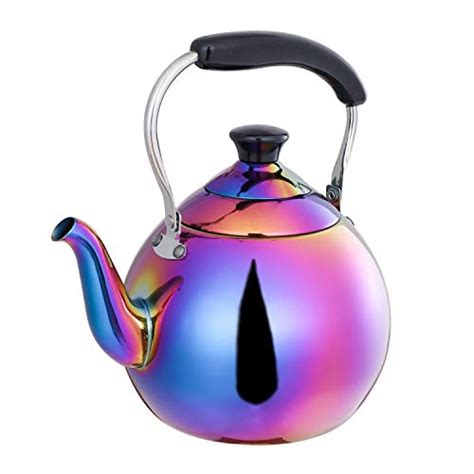 ROYDOM Whistling Tea Kettle, Stainless Teakettle Turquoise with Fast Water Heating, Decorative ...