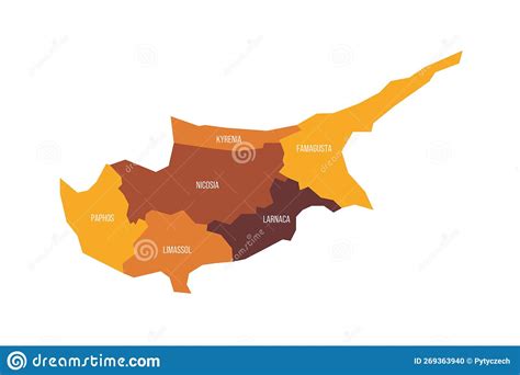 Cyprus Political Map Of Administrative Divisions Cartoon Vector | CartoonDealer.com #275888035