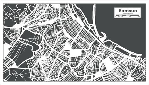 Samsun Turkey City Map in Retro Style. Outline Map. 17518811 Vector Art ...