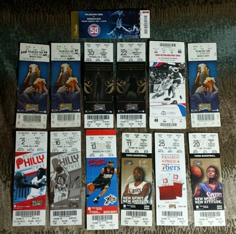 Huge Lot of 59 Philadelphia 76ers Ticket Stubs 1 Parking Pass 1 Playoff ...