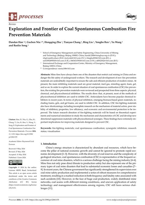 (PDF) Exploration and Frontier of Coal Spontaneous Combustion Fire Prevention Materials