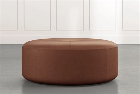 [38+] Round Brown Leather Ottoman Coffee Table