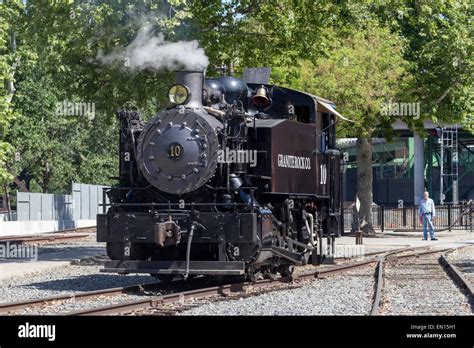 Train in Old Town Sacramento Area Stock Photo - Alamy