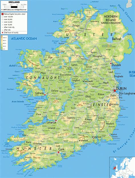 Map of Ireland - ToursMaps.com