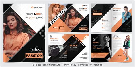 Premium Vector | Fashion magazine pages template