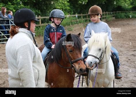 Horse Riding Lessons Stock Photo - Alamy