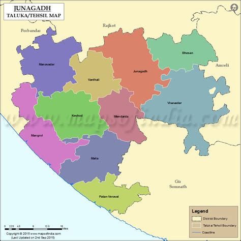 Junagadh Tehsil Map, Junagadh Taluka