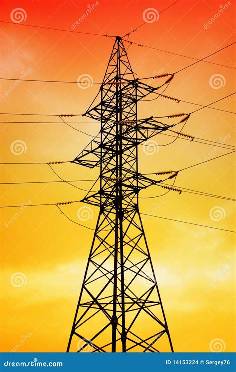 Power Line Silhouette Stock Images - Image: 14153224