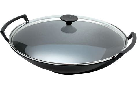 Le Creuset wok - wadjan met deksel 36cm, 4,5L zwart | Voordelig kopen bij knivesandtools.nl