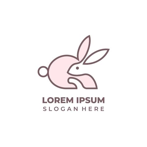 Premium Vector | Light pink bunny logo vector lineart and shape style bunny icon or symbol