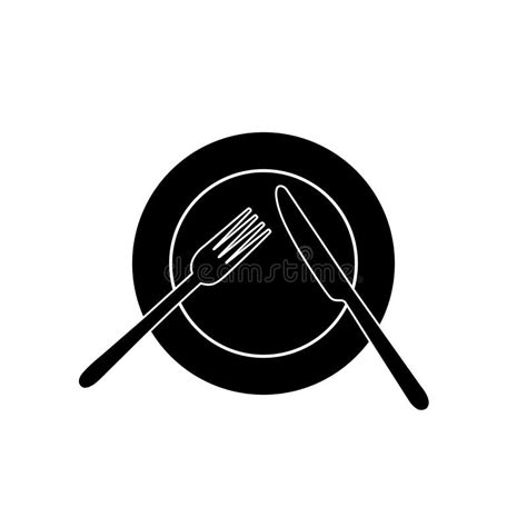 Icon Plates with a Knife and Fork, a Simple Icon for Design Stock Vector - Illustration of ...