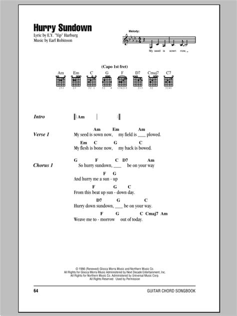 Hurry Sundown by Peter, Paul & Mary - Guitar Chords/Lyrics - Guitar ...