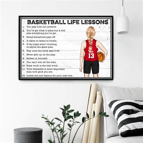 Basketball Life Lessons Personalized Poster, Personalized Basketball ...