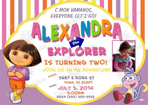 dora-the-explorer-2-birthday-invitation 2nd Birthday Invitations, Party Invitations, 4th ...